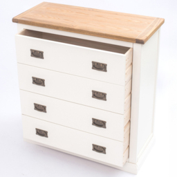 Cosenza 4 Drawer Off White Chest of Drawers with Brass Drop Handles - Wilko - thumbnail 5