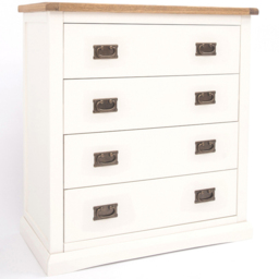 Cosenza 4 Drawer Off White Chest of Drawers with Brass Drop Handles - Wilko - thumbnail 4