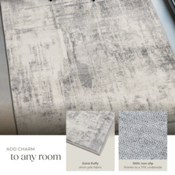tectake Nadira Non Slip Washable Rug 274 x 200 x 0.6cm - Size: 0.6 x 200 x 274cm - Cream - Wilko - thumbnail 5