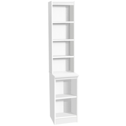 R White Cabinets 6 Shelf White Desk Height Bookcase with Hutch - Size: 182.8 x 30 x 54cm - Wilko - thumbnail 3