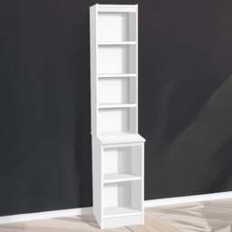 R White Cabinets 6 Shelf White Desk Height Bookcase with Hutch - Size: 182.8 x 30 x 54cm - Wilko - thumbnail 1