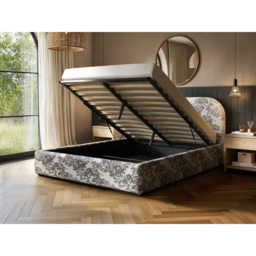 Flair Alba Double Beige Tree Print Chenille Lift-Up Ottoman Bed - Wilko - thumbnail 4