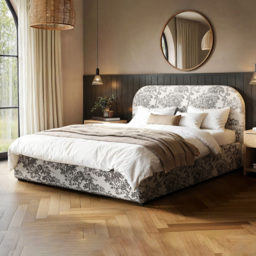 Flair Alba Double Beige Tree Print Chenille Lift-Up Ottoman Bed - Wilko - thumbnail 1