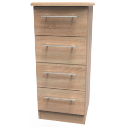 Crowndale Sherwood 4 Drawer Bardolino Oak Bedside Cabinet - Brown - Wilko - thumbnail 5