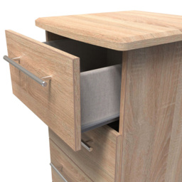 Crowndale Sherwood 4 Drawer Bardolino Oak Bedside Cabinet - Brown - Wilko - thumbnail 7