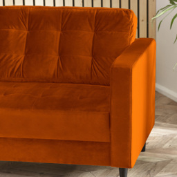 Furniturebox Josie 3 Seater Burnt Orange Velvet Sofa - Wilko - thumbnail 3