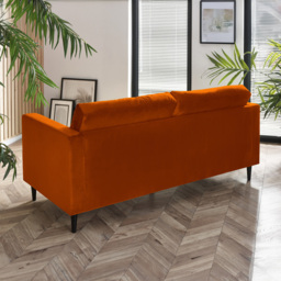 Furniturebox Josie 3 Seater Burnt Orange Velvet Sofa - Wilko - thumbnail 5