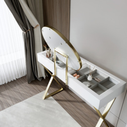 CARME Home Maisie Gold Frameless Touch Sensor LED Mirror 55cm - Size: 8 x 62 x 62.5cm - Wilko - thumbnail 6