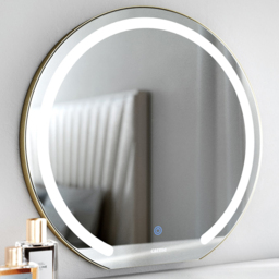 CARME Home Maisie Gold Frameless Touch Sensor LED Mirror 55cm - Size: 8 x 62 x 62.5cm - Wilko - thumbnail 3