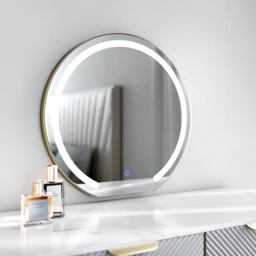 CARME Home Maisie Gold Frameless Touch Sensor LED Mirror 55cm - Size: 8 x 62 x 62.5cm - Wilko - thumbnail 5