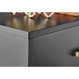 Furniturebox Tyler Single Drawer Black and Gold Small Bedside Table - Wilko - thumbnail 4
