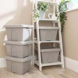 Wham 14L Soft Grey Home Upcycle Storage Box with Lid 5 Pack - Wilko - thumbnail 3