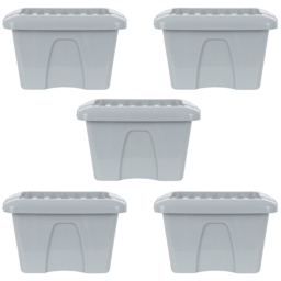 Wham 14L Soft Grey Home Upcycle Storage Box with Lid 5 Pack - Wilko - thumbnail 1