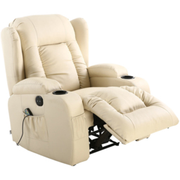 Furniture Online Caesar Cream Bonded Leather Electric Recliner Chair - Size: 105 x 95 x 98cm - Wilko - thumbnail 4