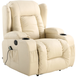 Furniture Online Caesar Cream Bonded Leather Electric Recliner Chair - Size: 105 x 95 x 98cm - Wilko - thumbnail 3
