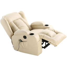 Furniture Online Caesar Cream Bonded Leather Electric Recliner Chair - Size: 105 x 95 x 98cm - Wilko - thumbnail 5