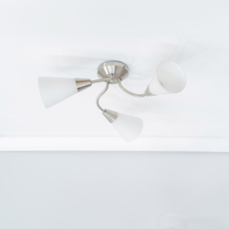 ValueLights Kristina 3 Way Frosted White Shade Silver Metal Flush LED Ceiling Light - Size: 16.5 x 44 x 44cm - Wilko - thumbnail 6