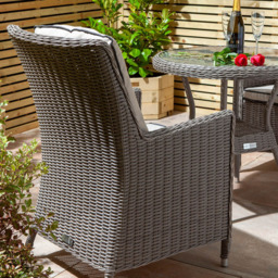 Rowlinson Prestbury 2 Seater Rattan Bistro Set Natural Stone - Grey - Wilko - thumbnail 6