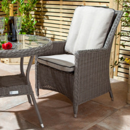 Rowlinson Prestbury 2 Seater Rattan Bistro Set Natural Stone - Grey - Wilko - thumbnail 3