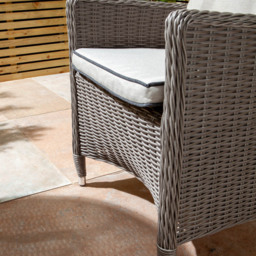 Rowlinson Prestbury 2 Seater Rattan Bistro Set Natural Stone - Grey - Wilko - thumbnail 7