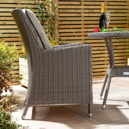 Rowlinson Prestbury 2 Seater Rattan Bistro Set Natural Stone - Grey - Wilko - thumbnail 5