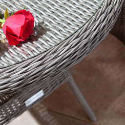 Rowlinson Prestbury 2 Seater Rattan Bistro Set Natural Stone - Grey - Wilko - thumbnail 4