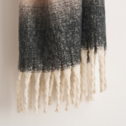 Cloud Touch Ombre Faux Mohair Fringed Grey Throw 130 x 170cm - Size: 130 x 170 x 0.5cm - Charcoal - Wilko - thumbnail 5