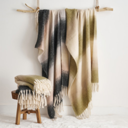 Cloud Touch Ombre Faux Mohair Fringed Grey Throw 130 x 170cm - Size: 130 x 170 x 0.5cm - Charcoal - Wilko - thumbnail 7