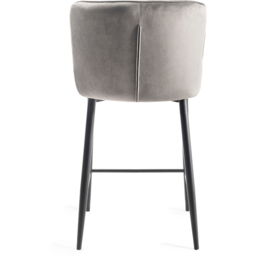 Bentley Designs Cezanne Set of 2 Grey Velvet Fabric Upholstered Barstool - Size: 97 x 49 x 56cm - Wilko - thumbnail 6