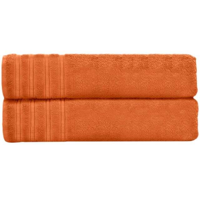 Velosso Hampi Cotton Orange Bath Towel Set of 2 - Wilko - image 1