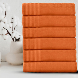 Velosso Hampi Cotton Orange Bath Towel Set of 2 - Wilko - thumbnail 3