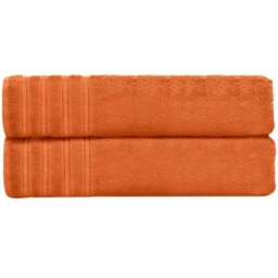 Velosso Hampi Cotton Orange Bath Towel Set of 2 - Wilko - thumbnail 1