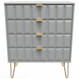 Crowndale Cube 4 Drawer Dusk Grey Chest of Drawers Ready Assembled - Wilko - thumbnail 4