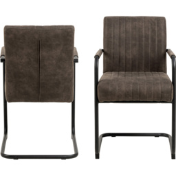 Florence Adele Set of 2 Grey Fabric Dining Chairs - Furniture To Go - Wilko - thumbnail 3