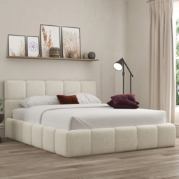 DS Living Ovella Super King Size Ivory Cubed Ottoman Bed - Cream - Wilko