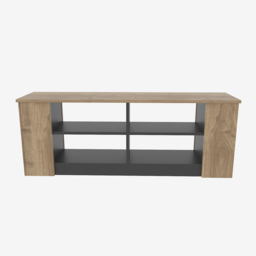 Decorotika Space 8 Shelf Walnut and Black TV Unit - Size: 51.8 x 140 x 35cm - Multi - Wilko - thumbnail 4