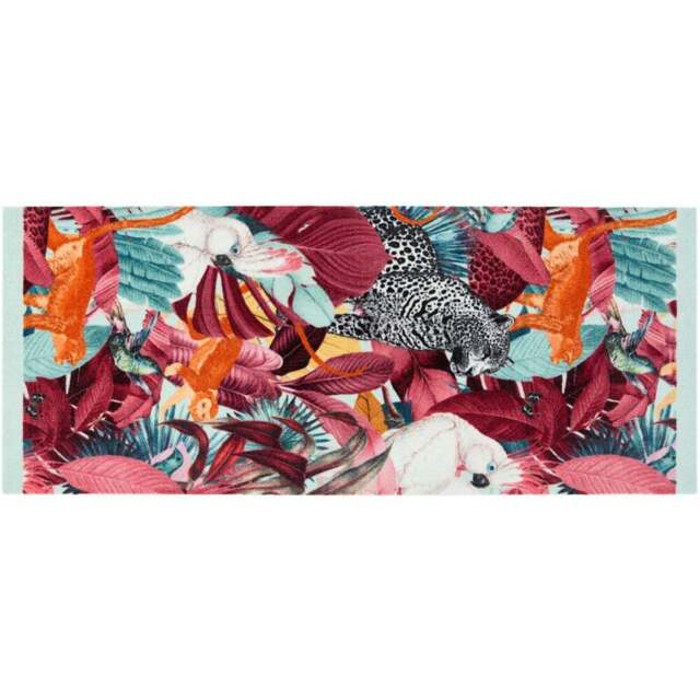 Studio Exotic Palms Rug 67 x 150cm - Size: 67 x 150 x 0.5cm - Multi - Wilko - image 1