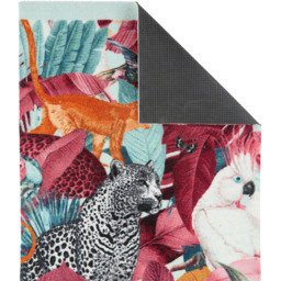 Studio Exotic Palms Rug 67 x 150cm - Size: 67 x 150 x 0.5cm - Multi - Wilko - thumbnail 4