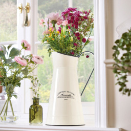 Dibor Cream Ceramic Vintage Style Pitcher Jug Vase - Size: 30 x 20 x 15.5cm - Wilko - thumbnail 3