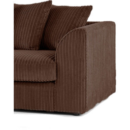 Luxor 4 Seater Chocolate Jumbo Cord Left Hand Facing Scatter Back L Shaped Corner Sofa Set - Brown - Wilko - thumbnail 4
