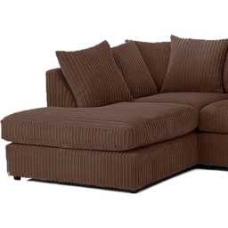 Luxor 4 Seater Chocolate Jumbo Cord Left Hand Facing Scatter Back L Shaped Corner Sofa Set - Brown - Wilko - thumbnail 5