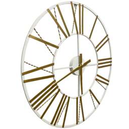 Acacia Home Gold Skeleton Round Wall Clock 60cm - Size: 60 x 60 x 2cm - White - Wilko