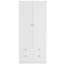 FWStyle Artus 2 Door 2 Drawer White Panelled Combination Wardrobe - Size: 2 Door, 2 Drawer - Wilko - thumbnail 6