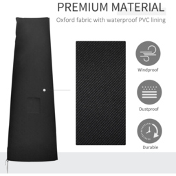 Outsunny Weatherproof Parasol Cover - Size: 0.1 x 80 x 200cm - Black - Wilko - thumbnail 7