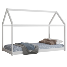Portland Single White Wooden House Bed with Mattress - Wilko - thumbnail 3