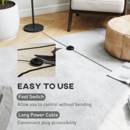 HOMCOM White 3D Printed Flowing Curve Shade Black Floor Lamp with E27 Holder - Size: 21 x 33 x 44cm - Wilko - thumbnail 7