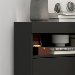 HOMCOM 2 Flip Drawer Black Shoe Cabinet - Size: 99.5 cm x 24 x 80cm - Wilko - thumbnail 4