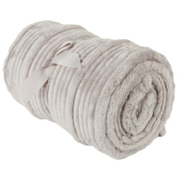 Brooklyn Plush Ribbed Throw - Silver - Wilko - thumbnail 5