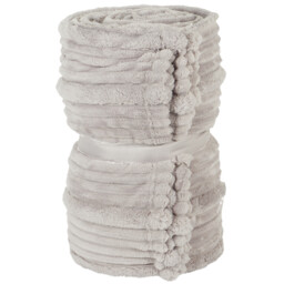 Brooklyn Plush Ribbed Throw - Silver - Wilko - thumbnail 3