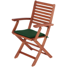 Rowlinson Plumley 6 Seater Dining Set With Green Cushions - Brown - Wilko - thumbnail 4